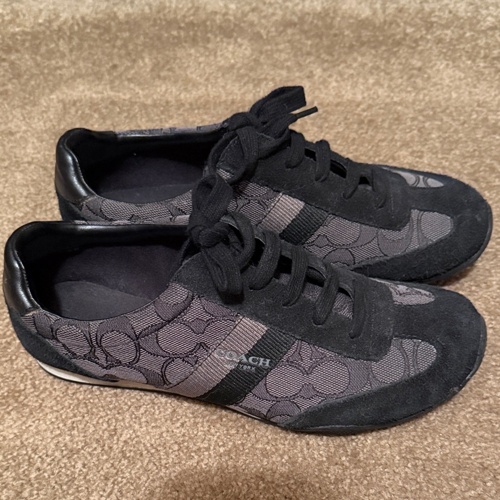 Coach Black and Gray Lace-Up Shoes